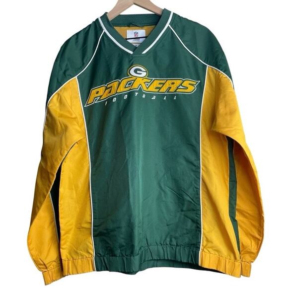 NFL Team Apparel Green Bay Packers Football Men’s Windbreaker Pullover Medium - Picture 1 of 3